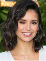 Schwarze Fabelhafte Lace Front Schulterlange Bobs Nina Dobrev Perücke