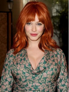 Kappenlos, Gewellt Mit Pony, Schulterlang, 40,6 Cm, Schöne Echthaar-Perücken Von Christina Hendricks