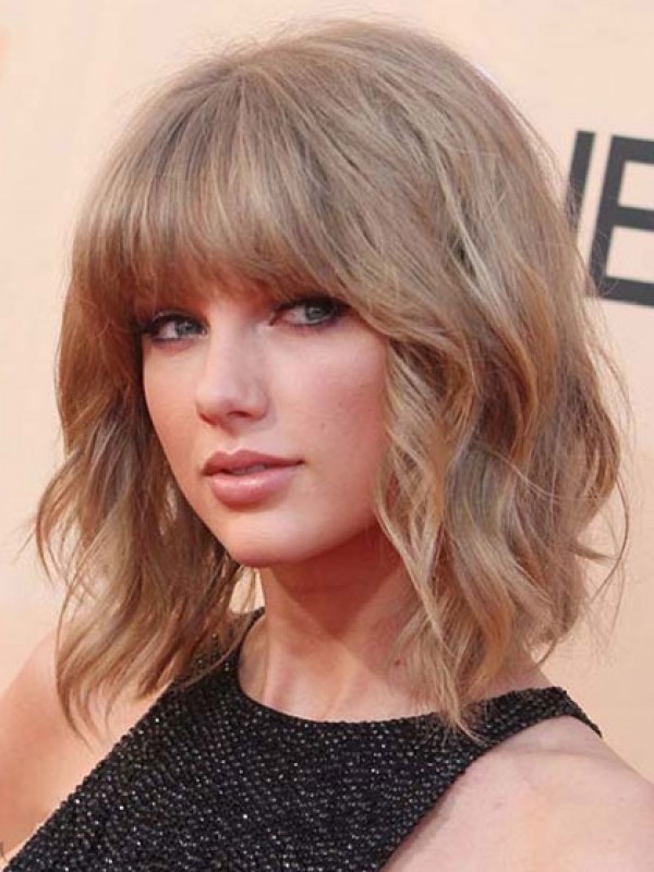 Taylor Swift Mittel Bob Wellig Echthaar Perücken