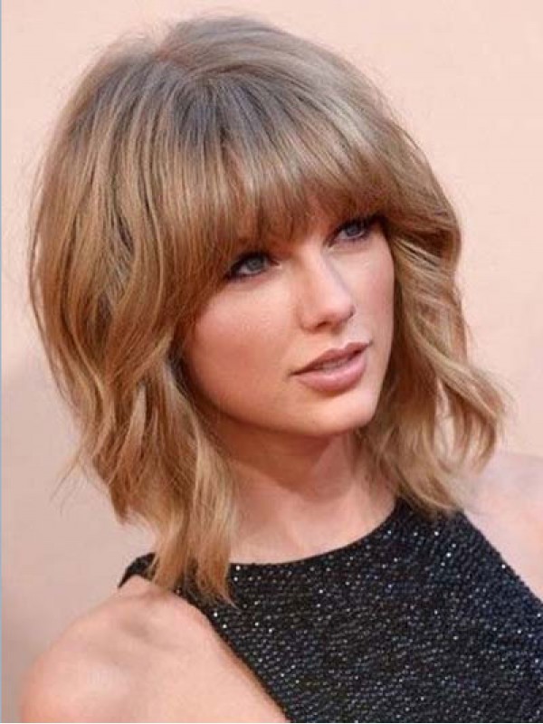 Taylor Swift Mittel Bob Wellig Echthaar Perücken