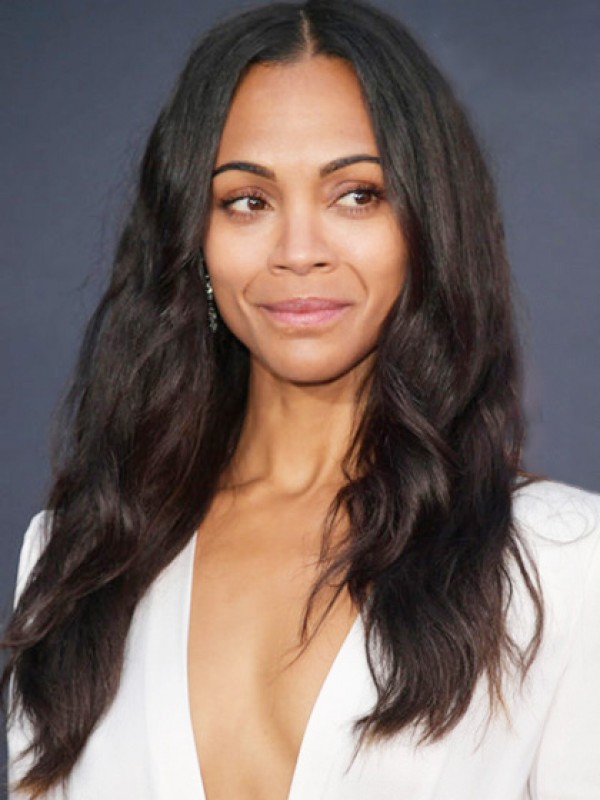 Zoe Saldana Lang Gerade Echthaar Perücken