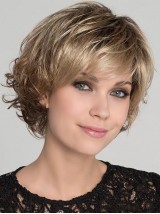 Blonde Ideale Gewellte Kurze Synthetische Bob-Perücken