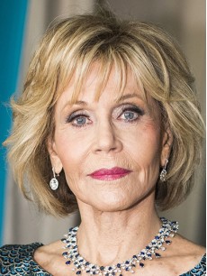 Blonde 10" Gewellte Bobs Kinnlänge Jane Fonda Perücken