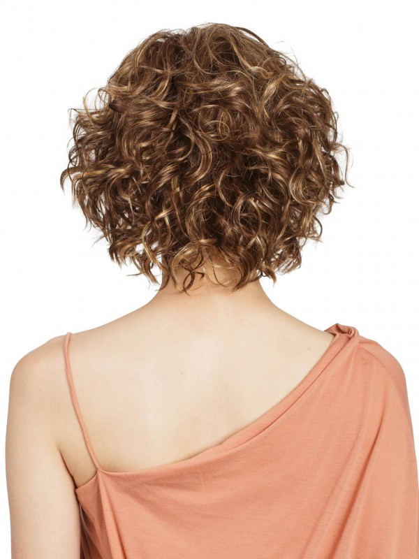 Bob Cut Curly 12" Blonde Lace Front Perücken