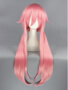 Pink Lang Future Diary Gasai Yuno Kappenlos Kunsthaar Cosplay Perücken Mit Dem Pony 42 Inches