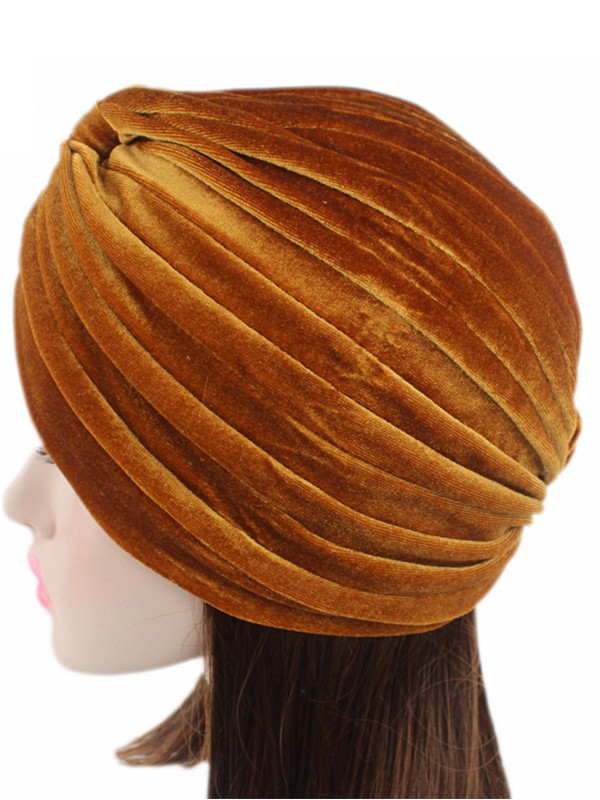 Samtgoldener Seiden Turban